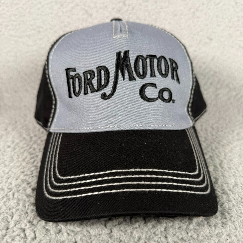 Ford Motor Co Strapback Cap Unisex One Size Gray Open Roads Official Merch Logo
